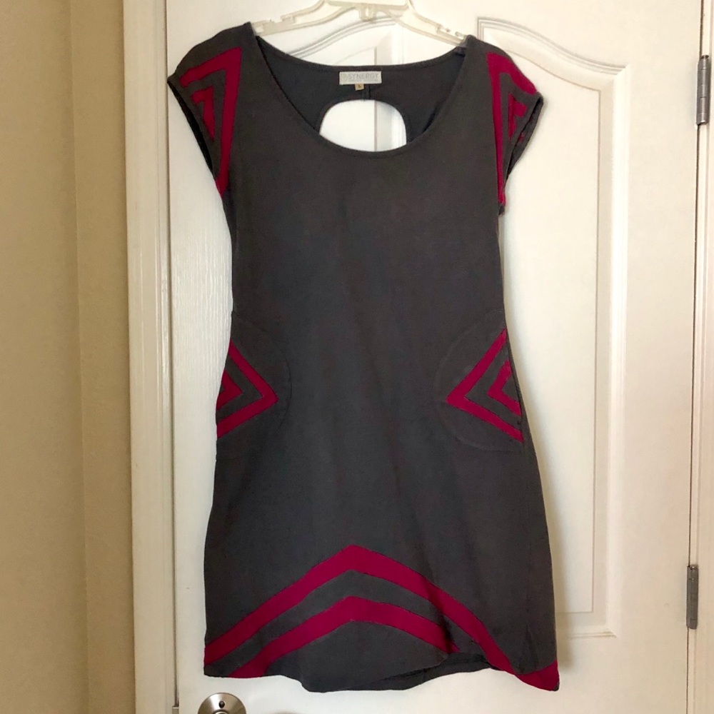 Synergy Organic Cotton Dress Gray/Pink